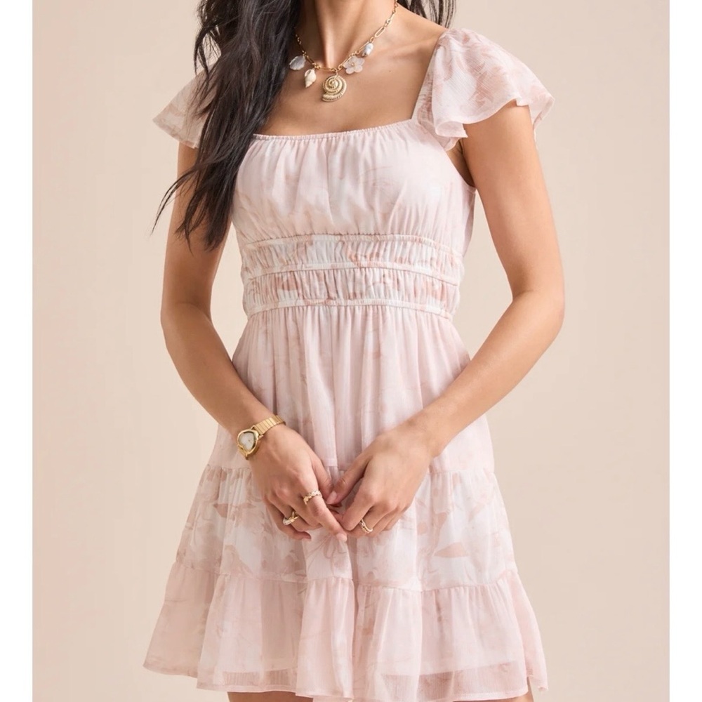 Altar'd State Blush Pink Ruffled Babydoll Dress